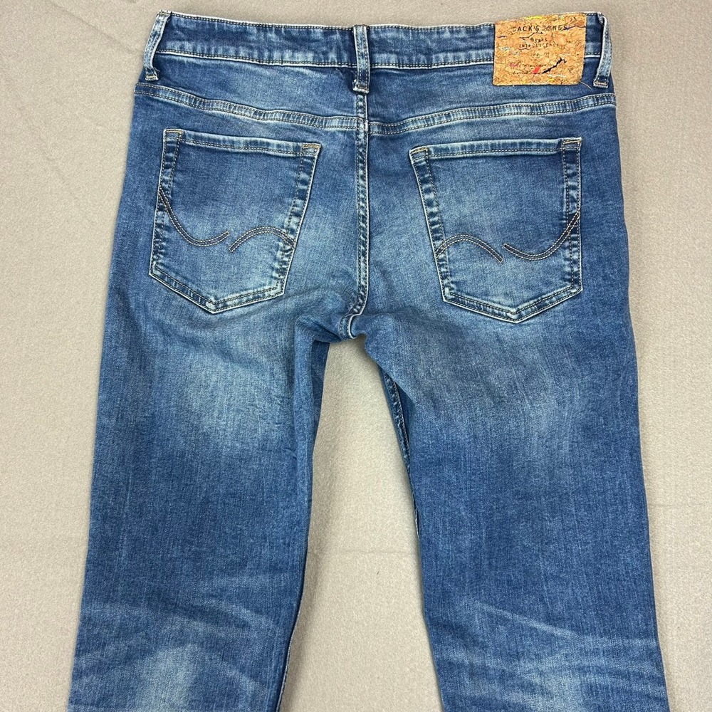 Jack & Jones Jeans Glenn Slim Fit Stretch Mens 32x34 Medium Blue Denim - Picture 12 of 16